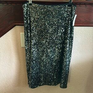 Chelsea28 Black Sequin Pencil Skirt